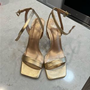 Vince Camuto Saprenda gold heels
